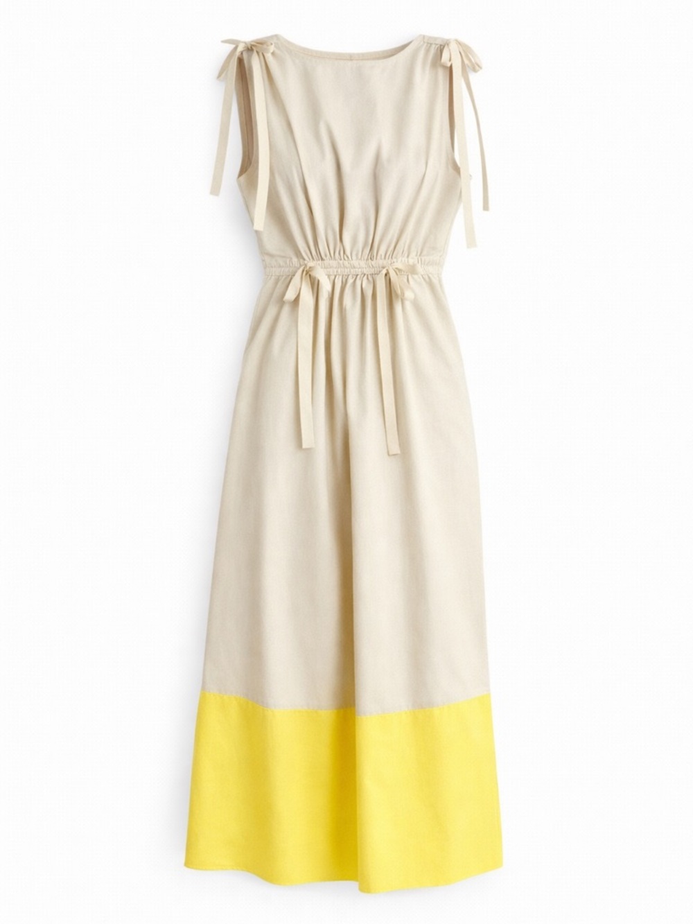 G.‎ Label by goop Colorblock Midi Dress Beige/Yellow